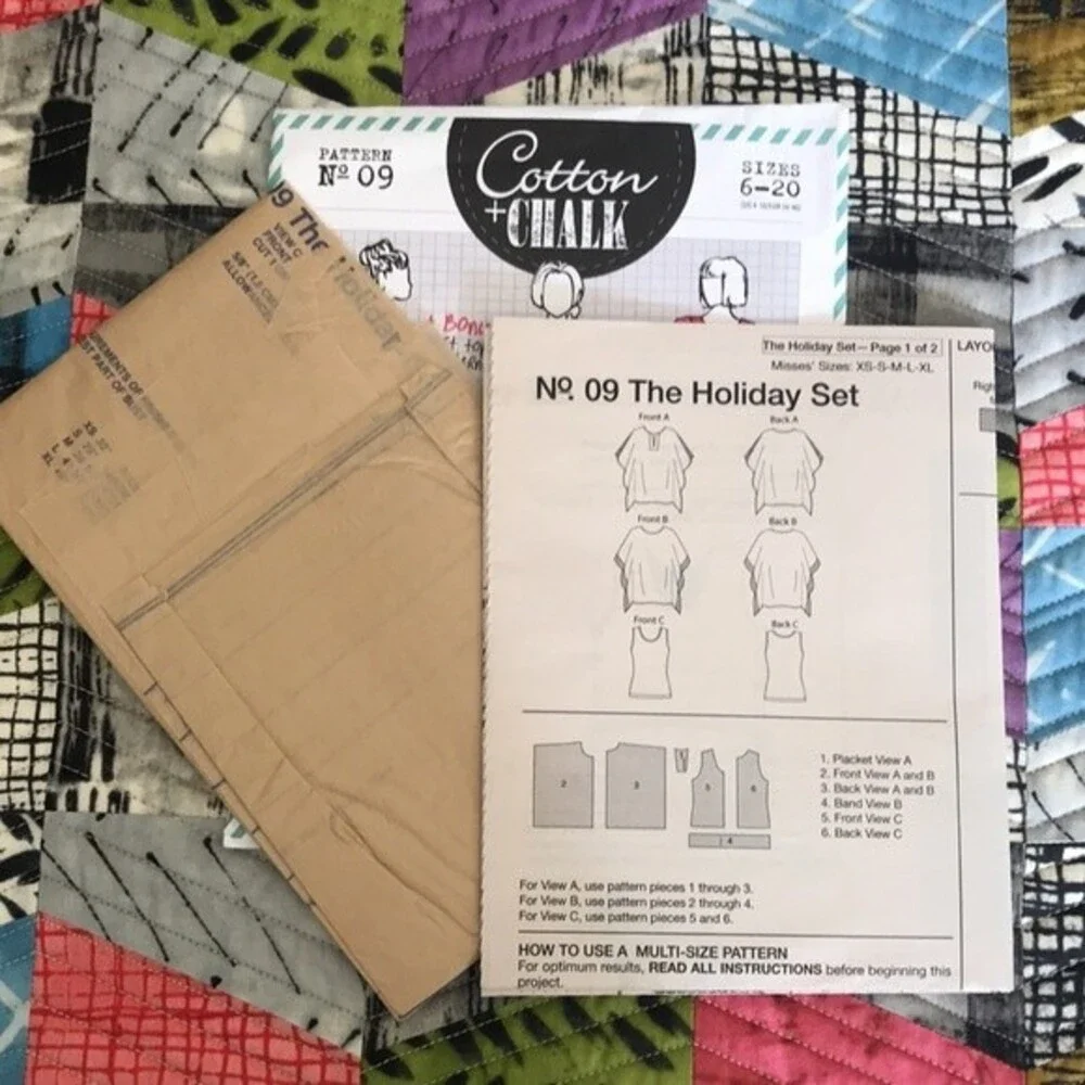 Cotton & Chalk Kimona Tops Sewing Pattern The Holiday Set sz 6-20 (US 4-18) NWT